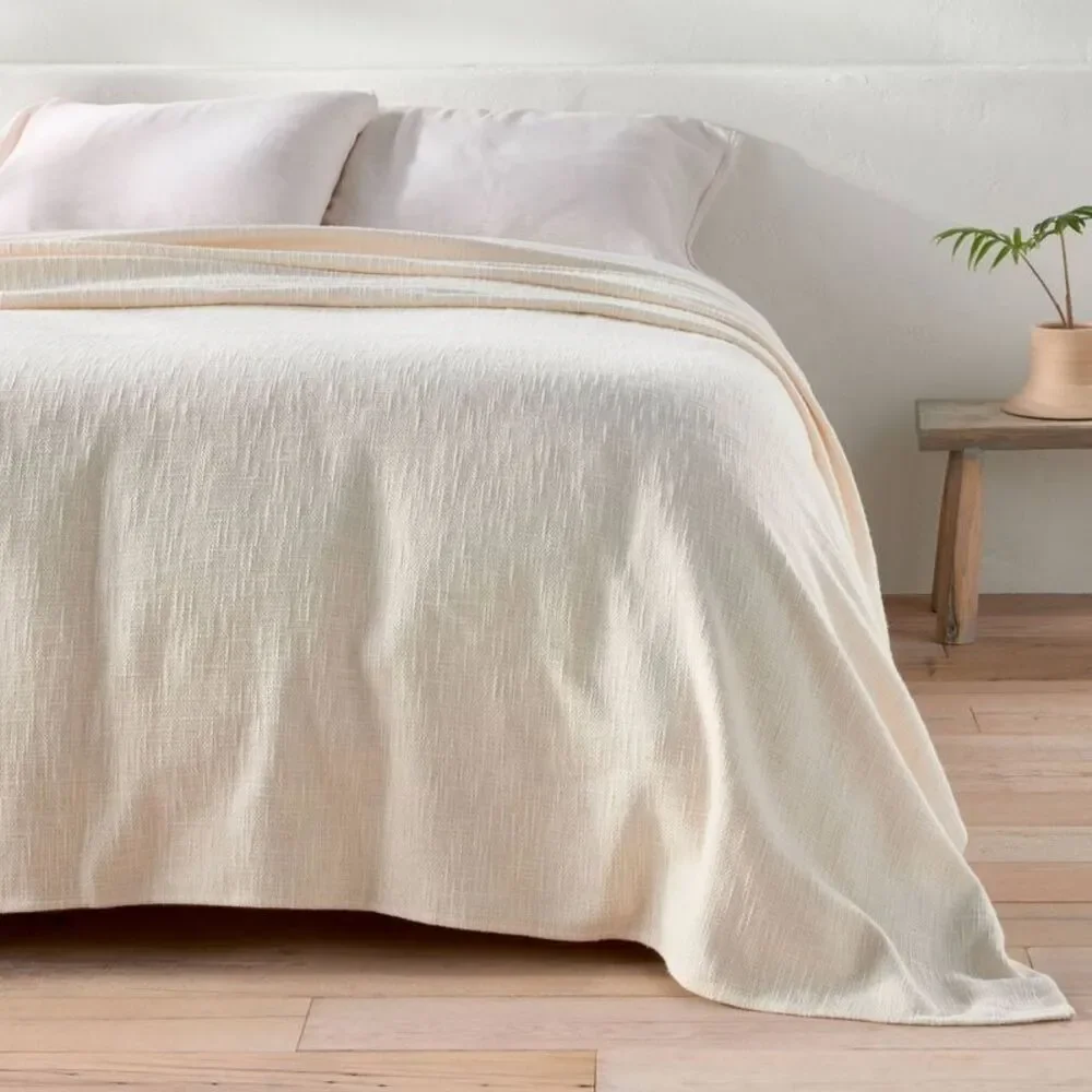 Casaluna - King Cotton Slub Blanket Natural - Casaluna Natural